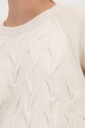 Pull à manches courtes en tricot écru	 de Liberty Island pour Femmes