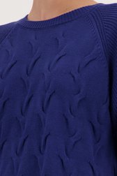 Pull à manches courtes en tricot marine de Liberty Island pour Femmes