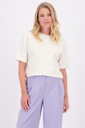 Le devant de Pull à manches courtes jaune-beige de Liberty Loving nature pour Femmes