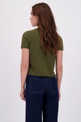 Le dos de Pull à manches courtes kaki de JDY pour Femmes