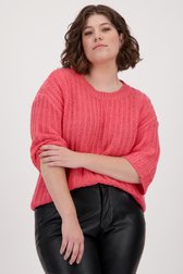 Pull à manches courtes rose vif de Fransa pour Femmes