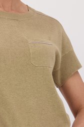 Pull à manches courtes taupe de Barbara Lebek pour Femmes