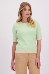 Le devant de Pull à manches courtes vert pastel de Libelle pour Femmes