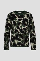 Pull à motif kaki en noir et écru de Louise pour Femmes