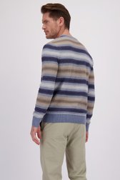 Le dos de Pull à motif rayé bleu et beige de Dansaert Blue pour Hommes