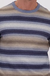 Détail de Pull à motif rayé bleu et beige de Dansaert Blue pour Hommes