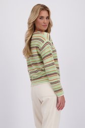 Le dos de Pull à motif rayé vert et brun de Libelle pour Femmes