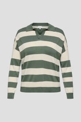 Photo produit 1 de Pull à rayures blanc et vert de ONLY Carmakoma pour Femmes