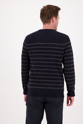 Pull à rayures bleu foncé de Casual Friday pour Hommes