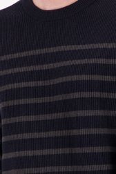 Pull à rayures bleu foncé de Casual Friday pour Hommes