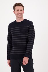 Pull à rayures bleu foncé de Casual Friday pour Hommes