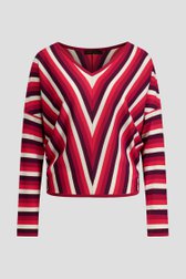 Photo produit 1 de Pull à rayures rouges et bordeaux de Claude Arielle pour Femmes