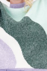 Détail de Pull avec blocs de couleur vert et lilas de Liberty Loving nature pour Femmes