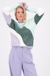 Le devant de Pull avec blocs de couleur vert et lilas de Liberty Loving nature pour Femmes