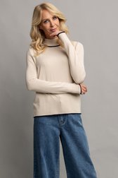 Le devant de Pull beige à col montant de AC by Annelien Coorevits pour Femmes