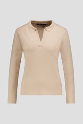 Photo produit 1 de Pull beige à col polo de Claude Arielle pour Femmes