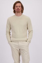 Le devant de Pull beige à col rond de Ravøtt pour Hommes