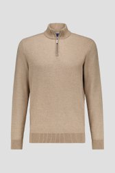 Pull beige à col zippé de Dansaert Blue pour Hommes