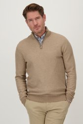 Pull beige à col zippé de Dansaert Blue pour Hommes