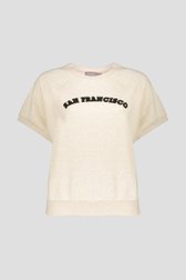 Pull beige à manches coupées de Geisha pour Femmes