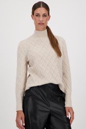 Pull beige à motif à carreaux de JDY pour Femmes