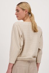 Pull beige à motif ondulé de Opus pour Femmes