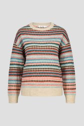 Pull beige à motifs rayés colorés de Liberty Loving nature pour Femmes