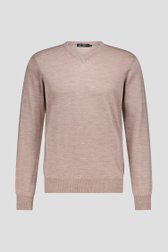 Pull beige avec col en V et laine de Dansaert Black pour Hommes
