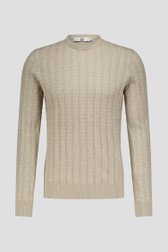 Pull beige avec motif câblé tricoté de Upper East pour Hommes