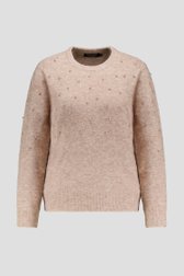 Pull beige avec perles de Signature pour Femmes
