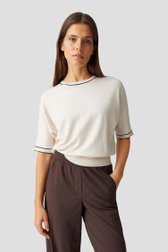 Le devant de Pull beige avec rayure noire de Opus pour Femmes