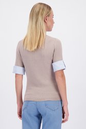 Le dos de Pull beige clair à manches courtes de D'Auvry pour Femmes
