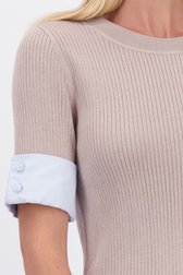 Détail de Pull beige clair à manches courtes de D'Auvry pour Femmes