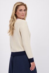 Le dos de Pull beige clair avec accents roses et bleus de Libelle pour Femmes