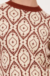 Pull beige clair avec motif brun-rouge de Libelle pour Femmes