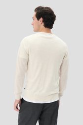 Le dos de Pull beige clair en laine mérinos de Matinique pour Hommes