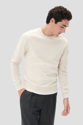 Détail de Pull beige clair en laine mérinos de Matinique pour Hommes