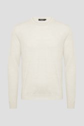 Photo produit 1 de Pull beige clair en laine mérinos de Matinique pour Hommes