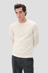 Le devant de Pull beige clair en laine mérinos de Matinique pour Hommes