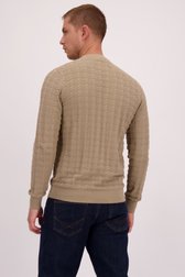 Le dos de Pull beige en coton de Casual Five pour Hommes