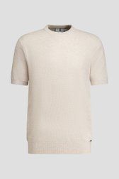 Photo produit 1 de Pull beige en maille à manches courtes de Upper East pour Hommes