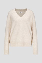 Photo produit 1 de Pull beige en maille avec col en V de Louise pour Femmes