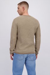 Le dos de Pull beige en maille structurée avec col rond de Only & Sons pour Hommes