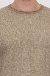 Détail de Pull beige en maille structurée avec col rond de Only & Sons pour Hommes