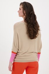 Pull beige fin à manches papillon de More & More pour Femmes