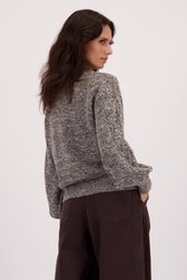 Le dos de Pull beige-marron à manches ballon de Louise pour Femmes