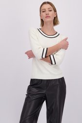 Le devant de  Pull blanc à manches trois-quarts de D'Auvry pour Femmes