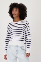 Pull blanc à rayures bretonnes de Louise pour Femmes