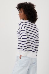 Pull blanc à rayures bretonnes de Louise pour Femmes