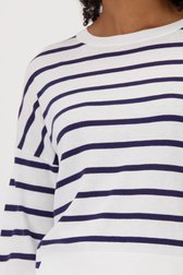 Pull blanc à rayures bretonnes de Louise pour Femmes